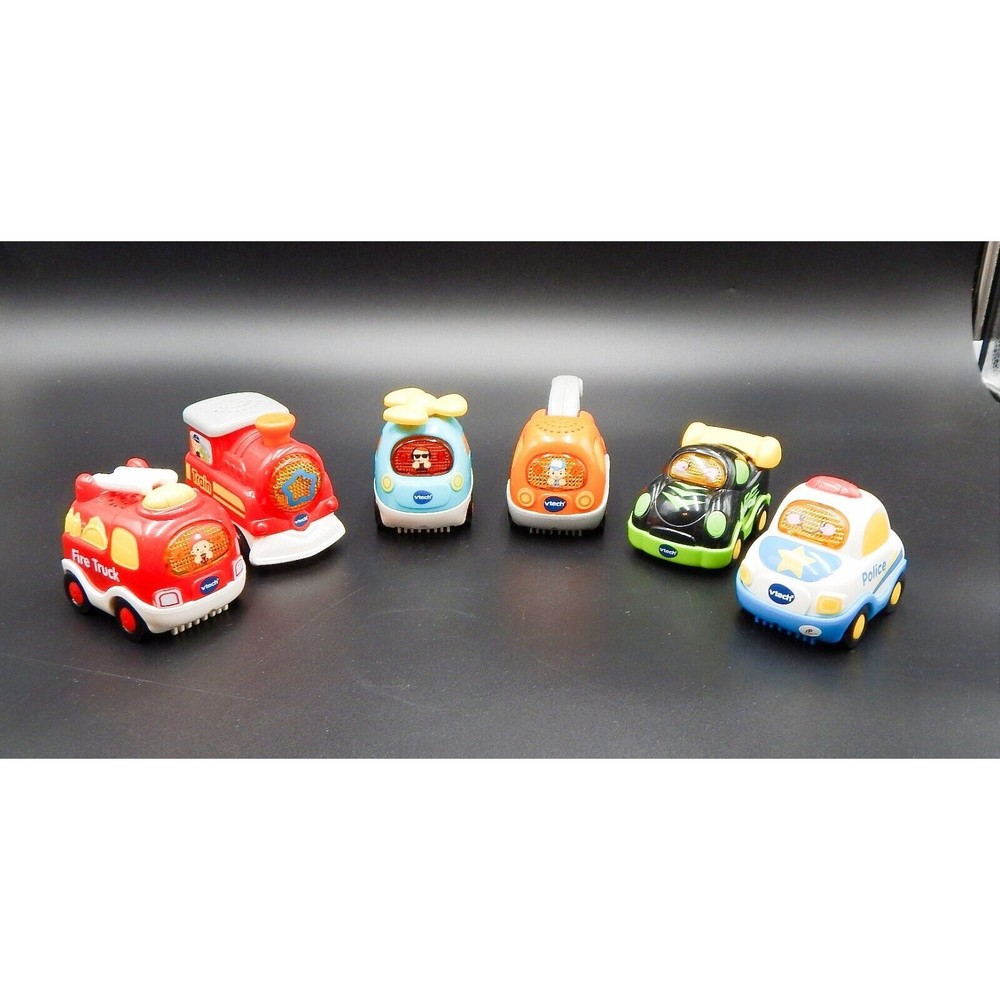 Vtech Go! Go! Smart Wheels Lights and Sounds Vehicles Lot of 6 Firetruck Police